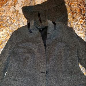 Gray Tweed and leather Pantsuit